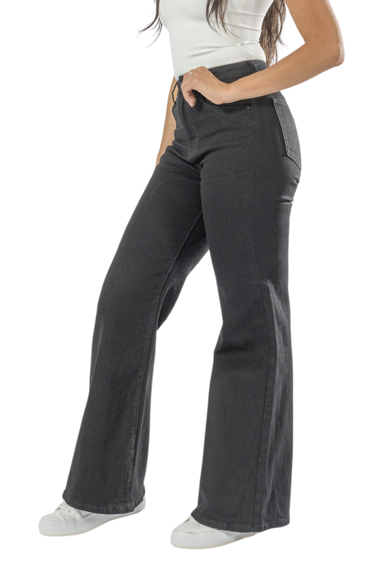 Classic Wide Leg Black Jeans