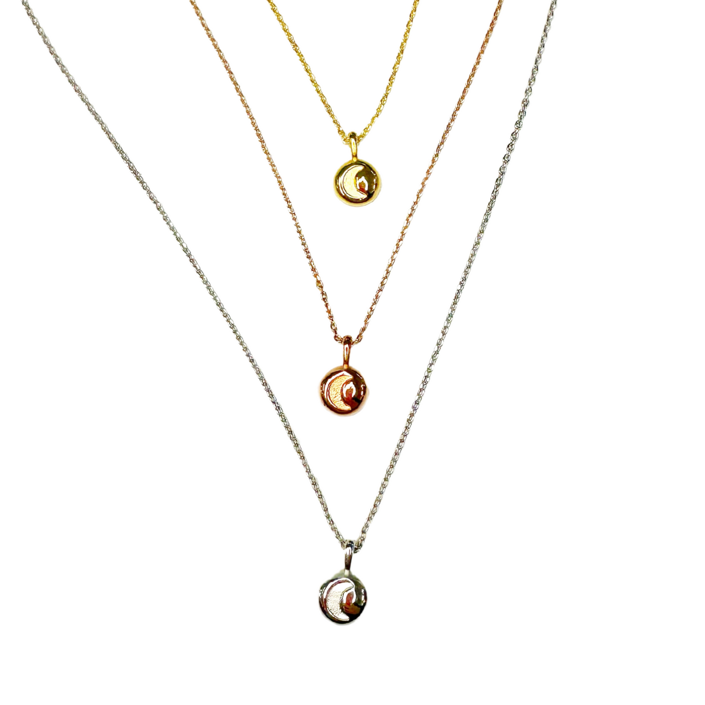 Mini Moon Coin Pendant Necklace