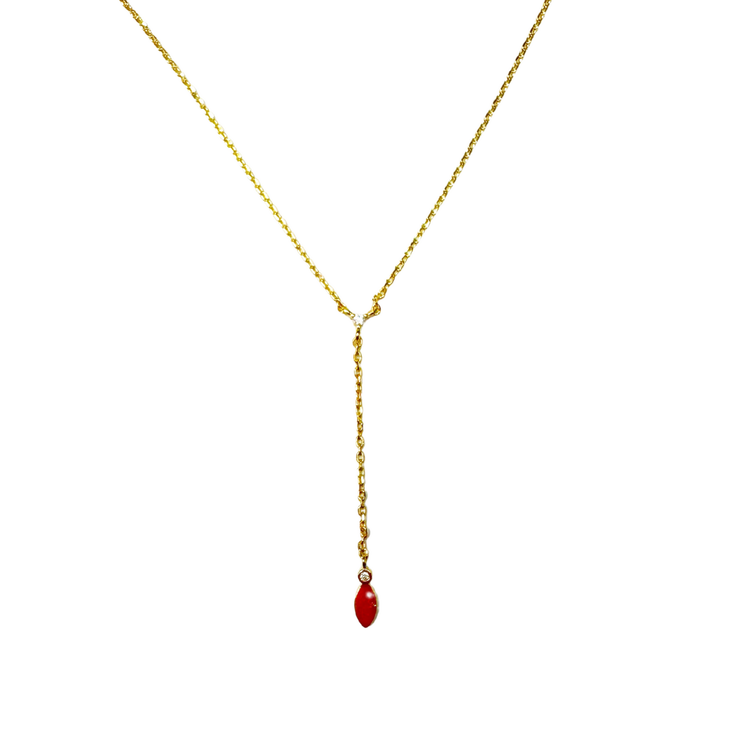Dainty CZ Lariat Chain Necklace