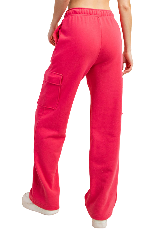 (Small & Large) French Terry Straight Leg Cargo Sweatpants