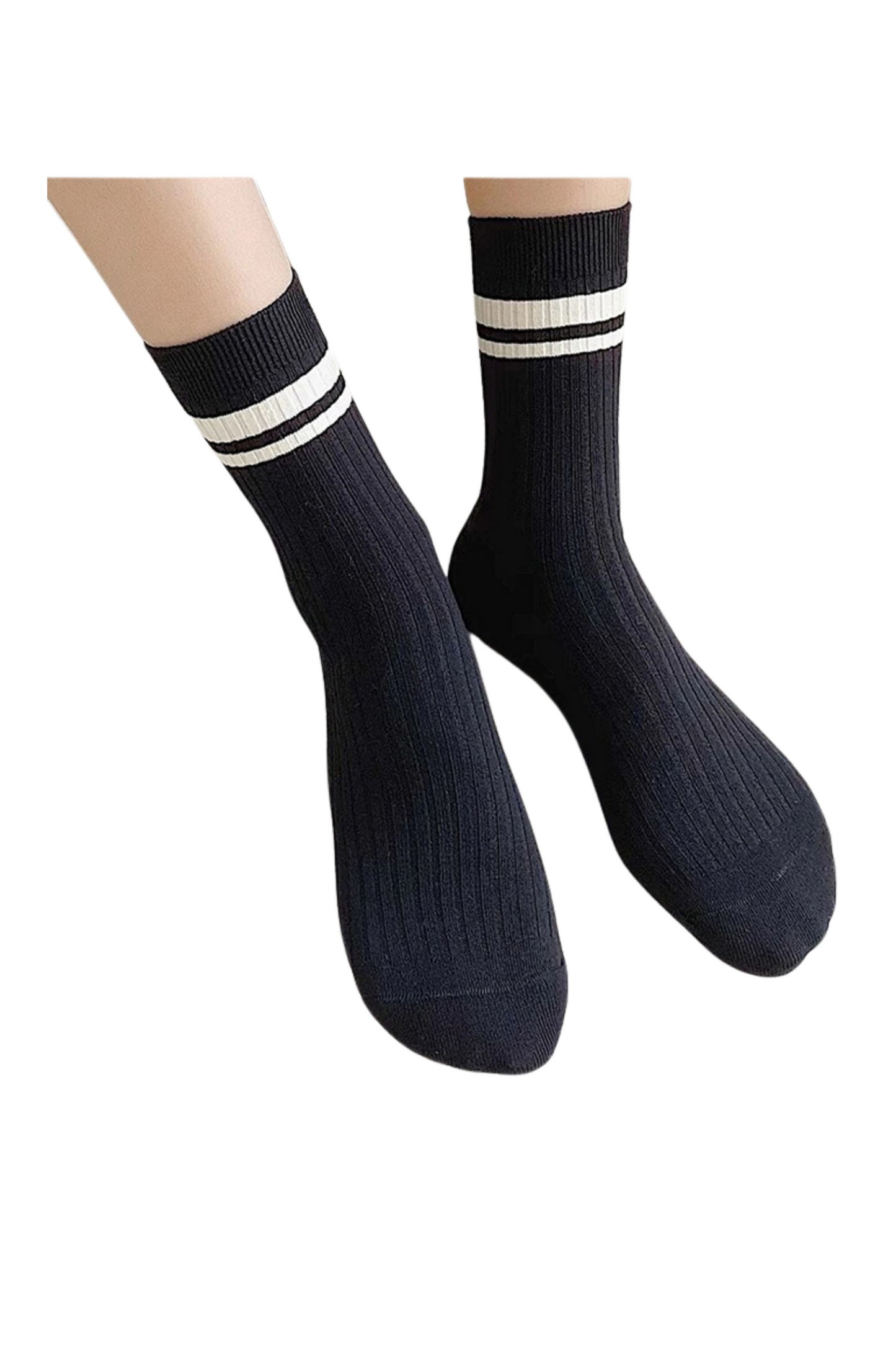Sporty Striped Crew Socks