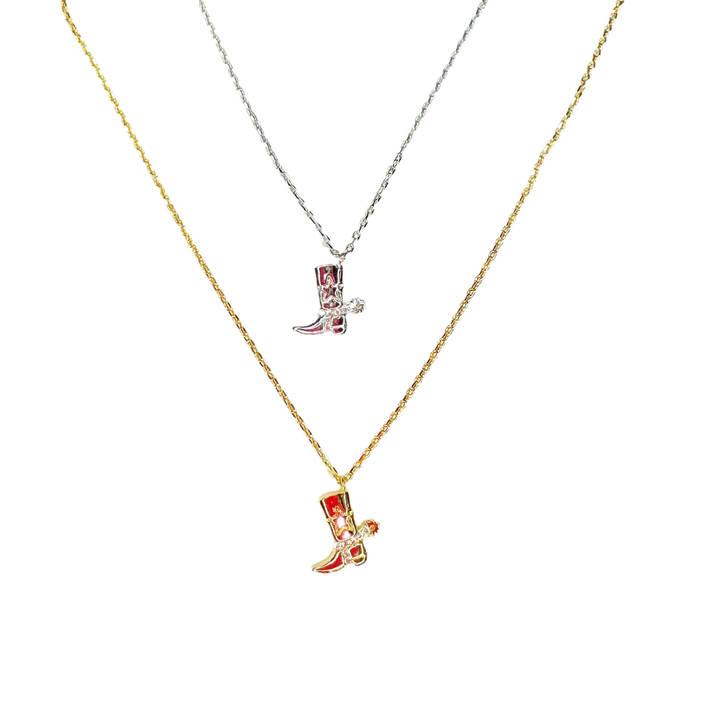 Cowboy Boot Pendant Necklace