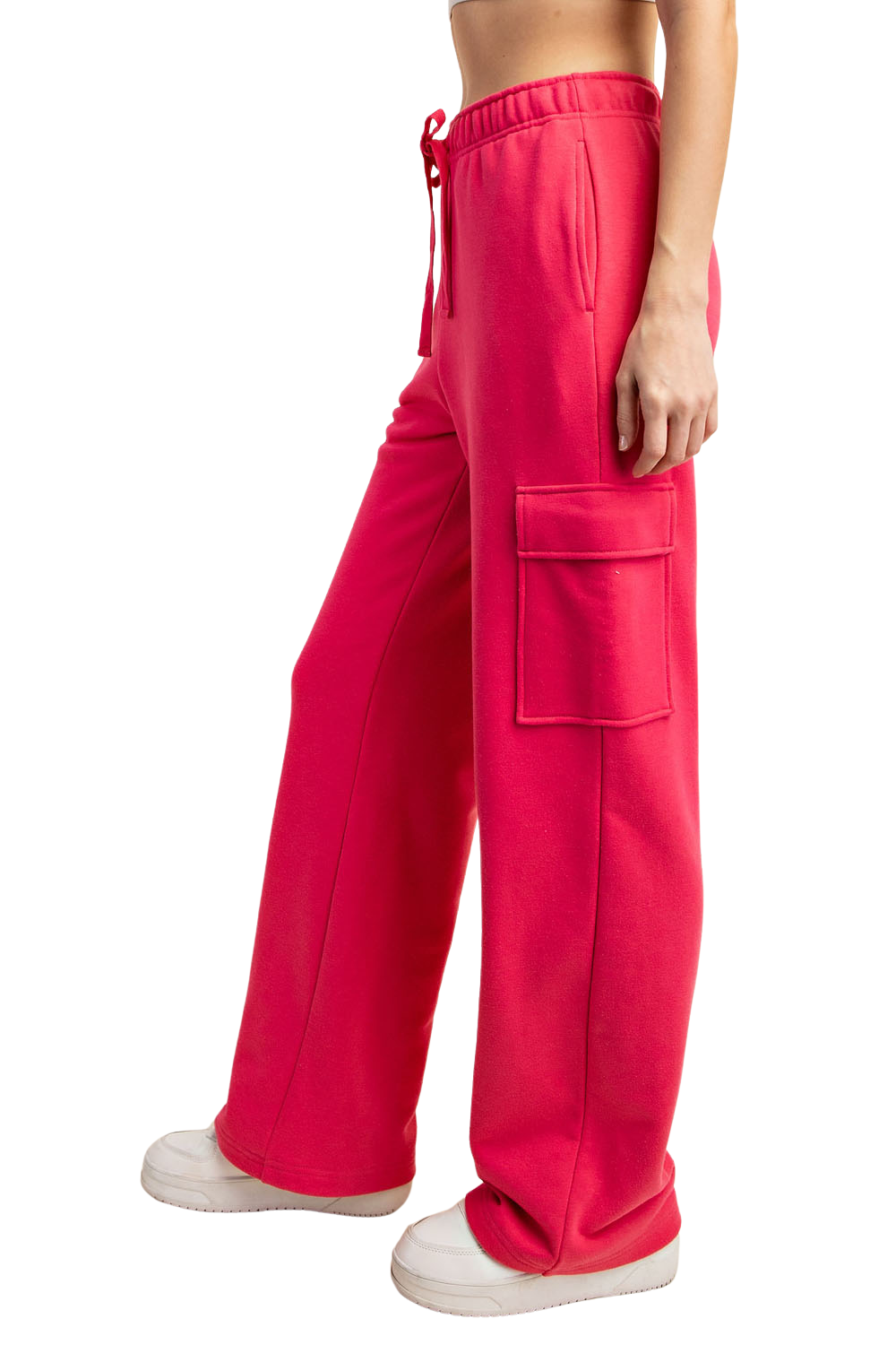 (Small & Large) French Terry Straight Leg Cargo Sweatpants