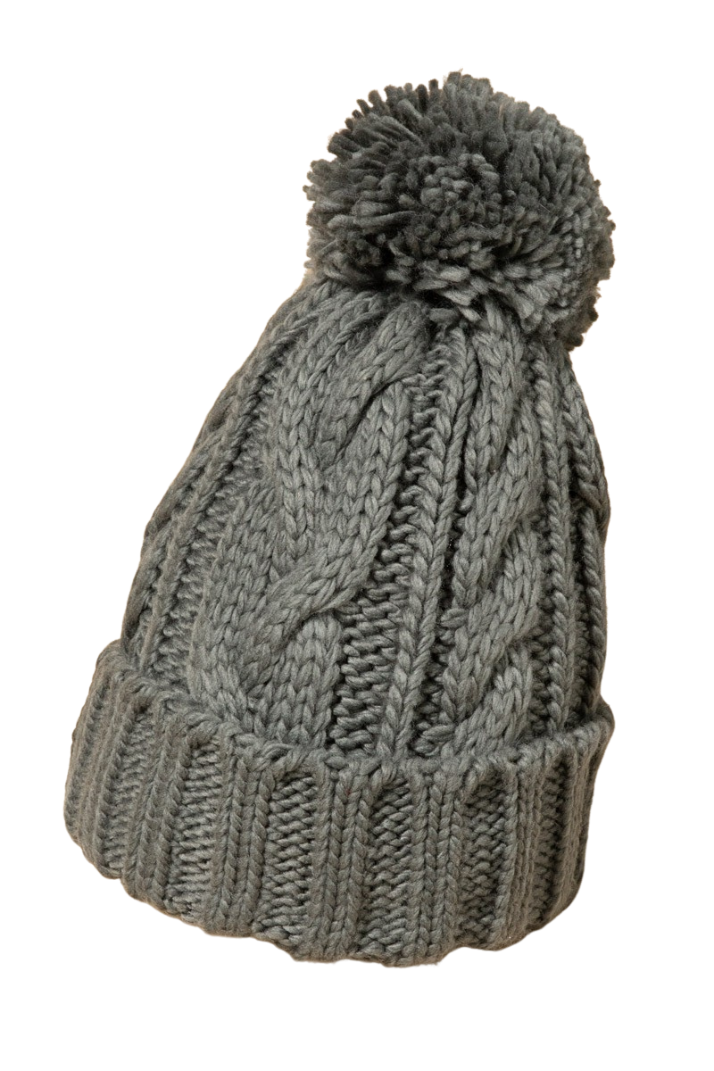 Pom Pom Cable Knit Beanie