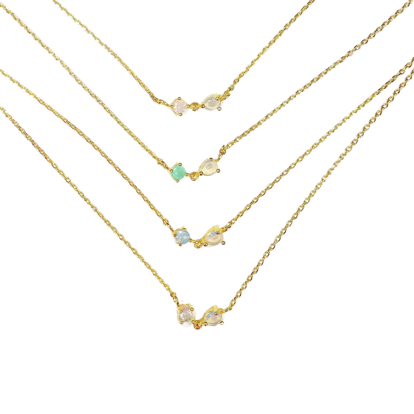 Circle And Teardrop Cz Pendant Necklace