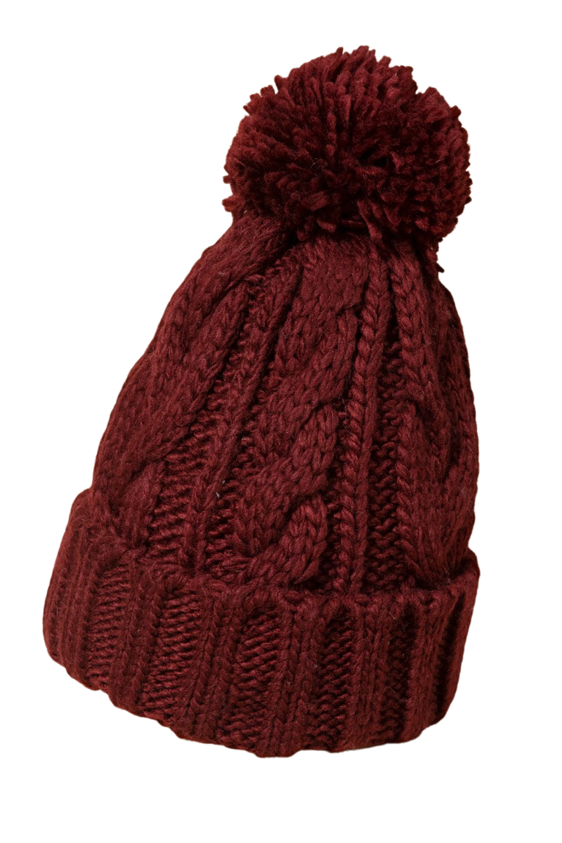 Pom Pom Cable Knit Beanie