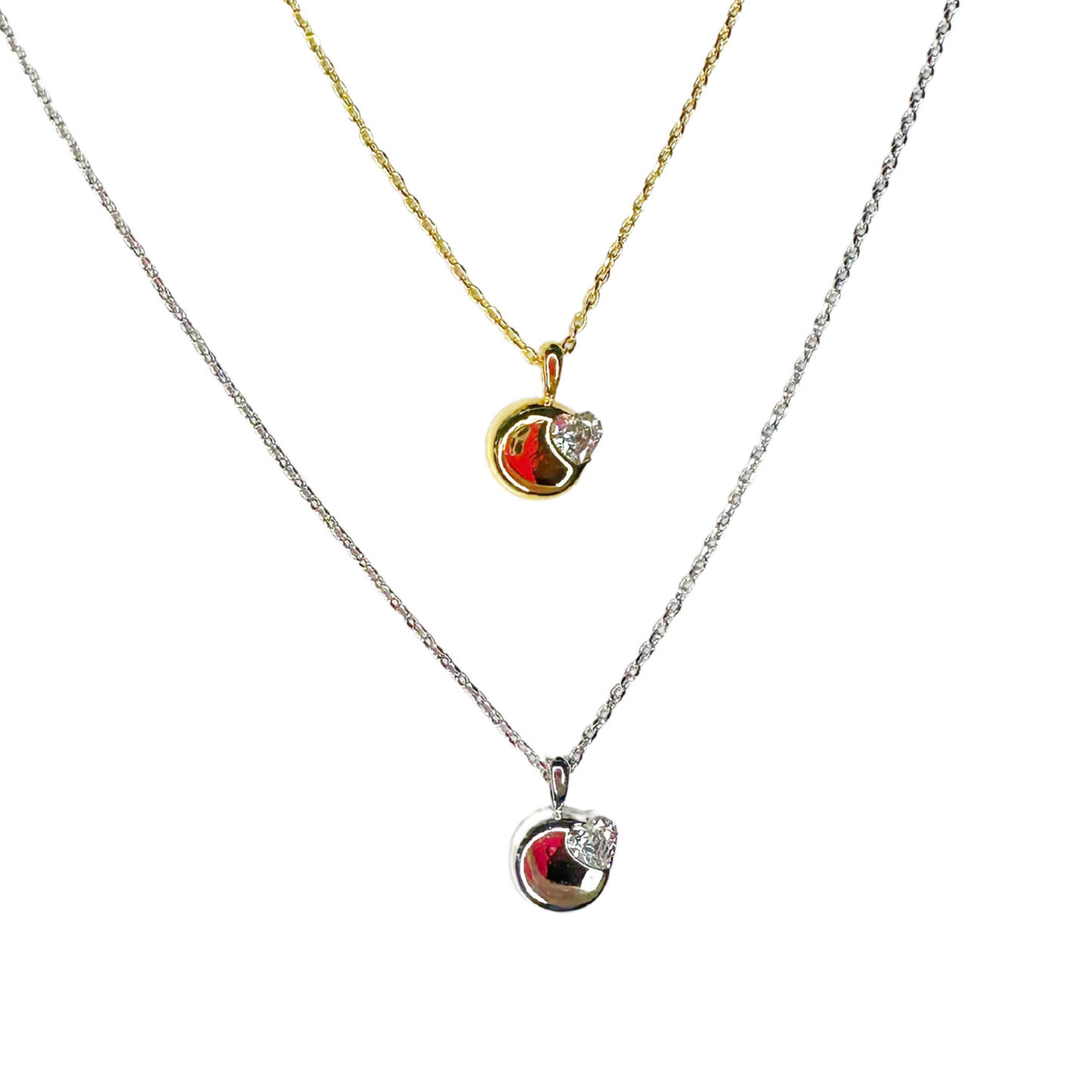 Dainty Coin Heart Pendant Necklace