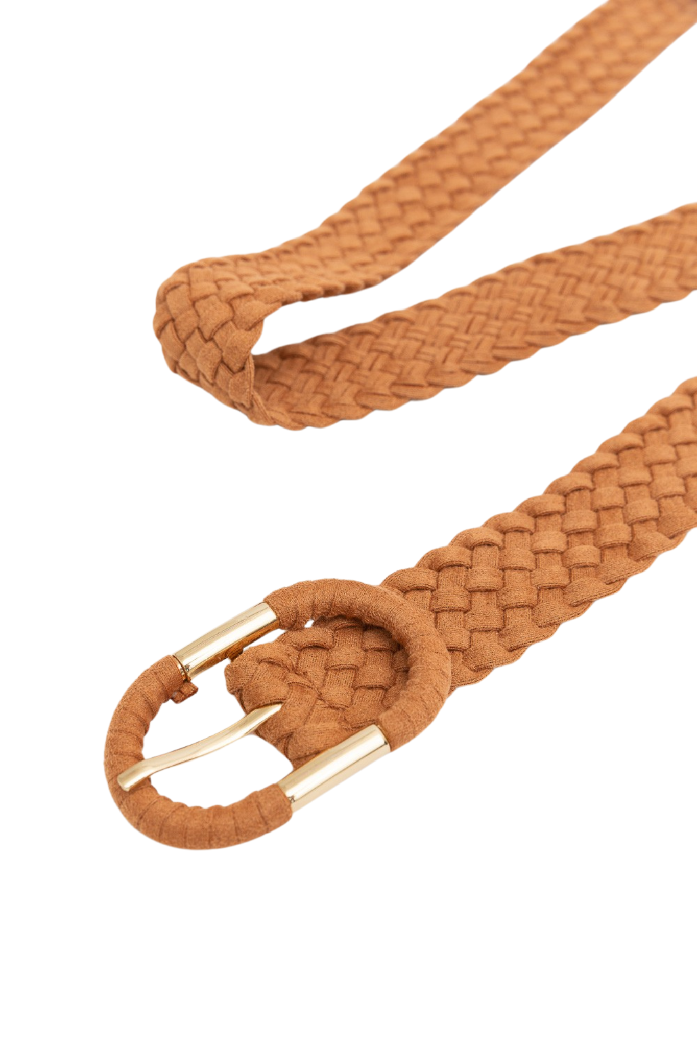 Braided Suede Oval Buckle Belt
