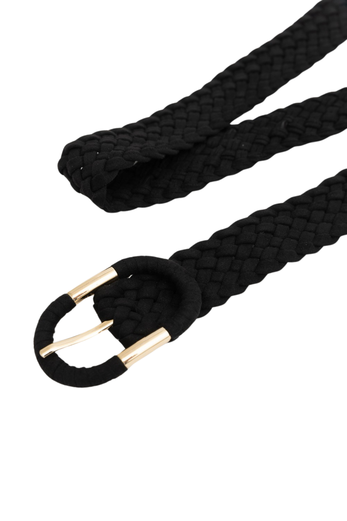 Braided Suede Oval Buckle Belt