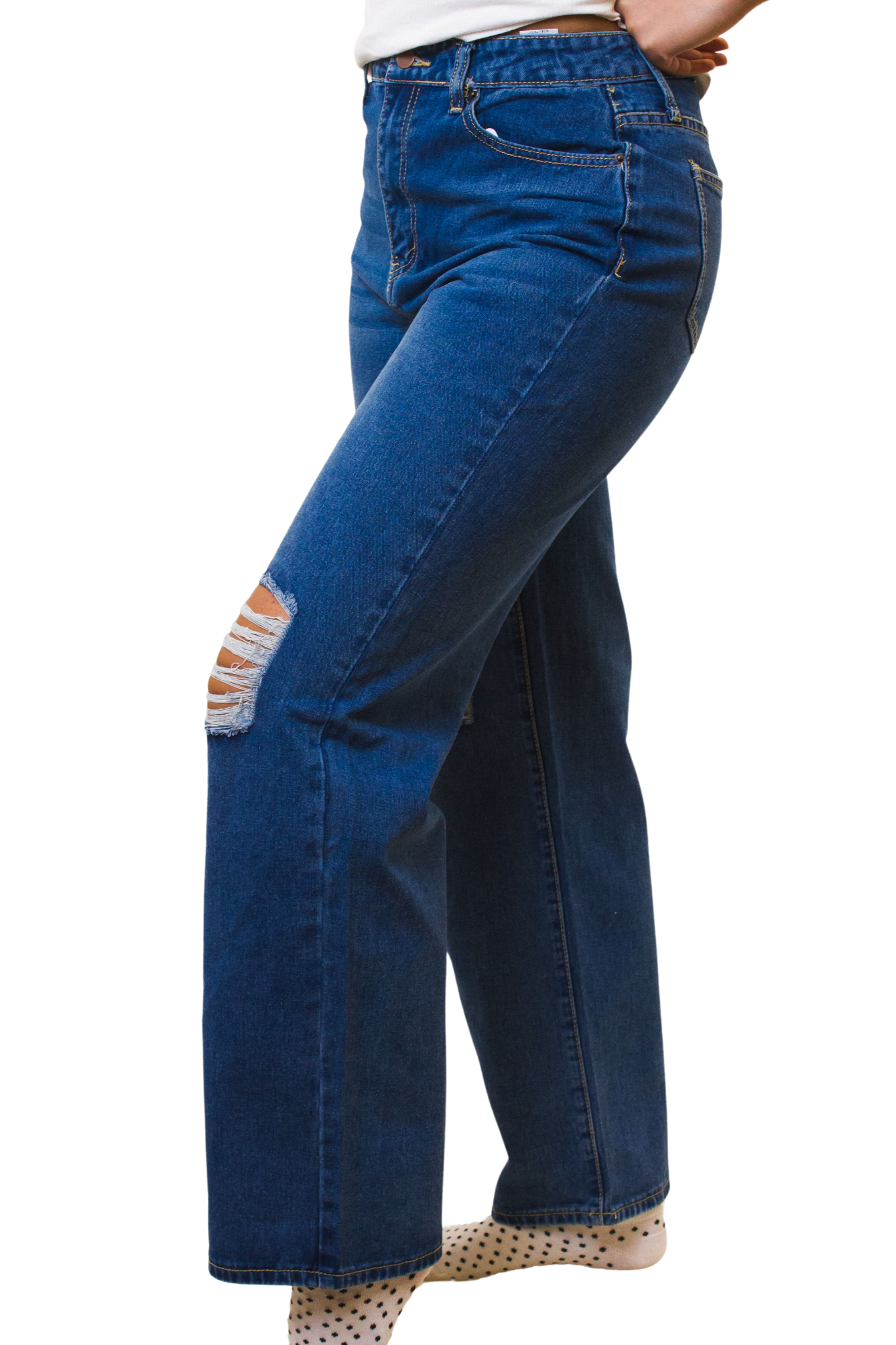 High-rise Wide Straight Leg Denim