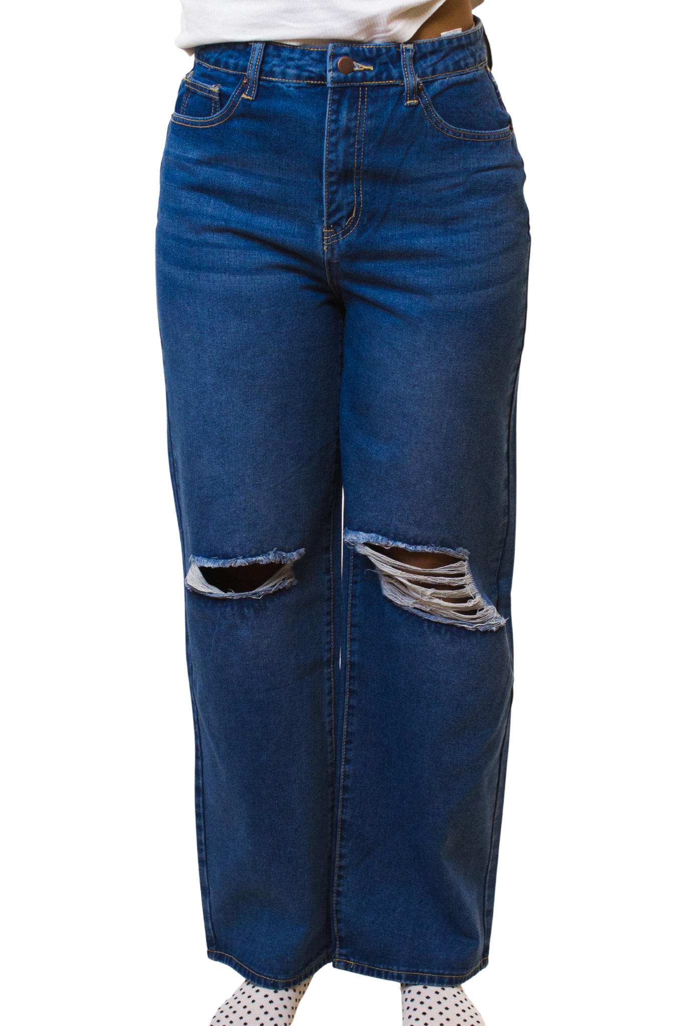 High-rise Wide Straight Leg Denim