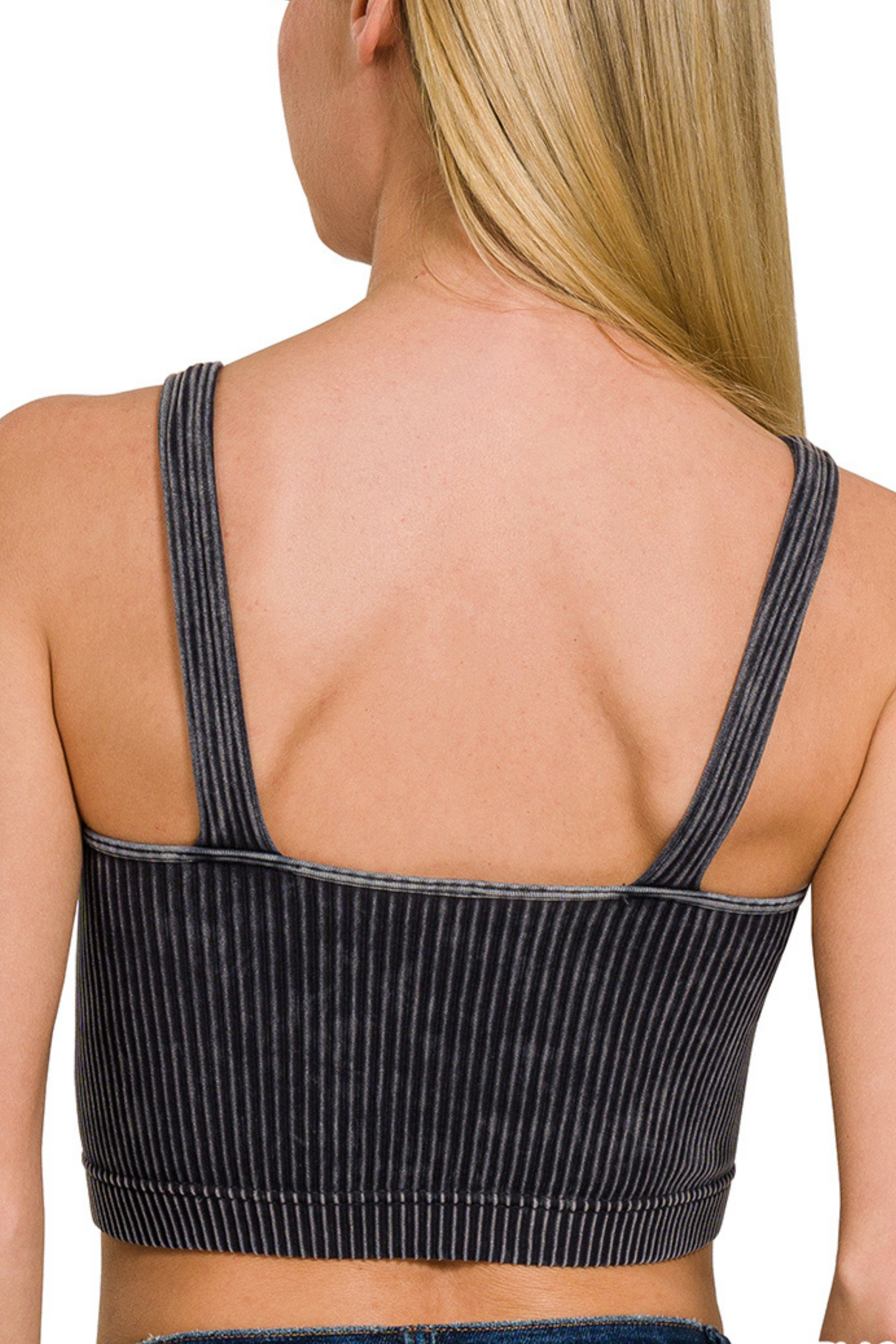 Ribbed Cropped V Neck Bralette