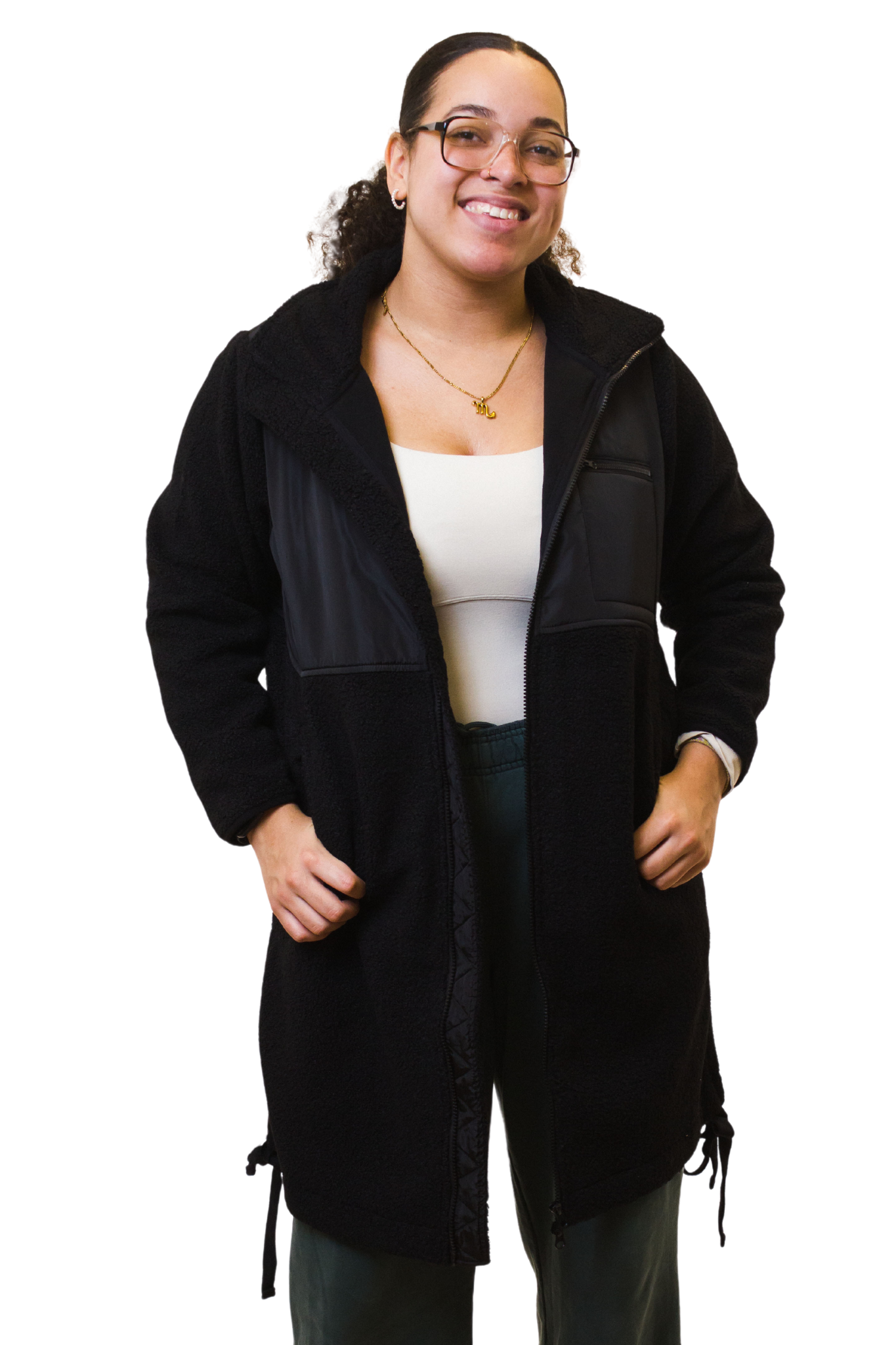 Longline top sherpa jacket