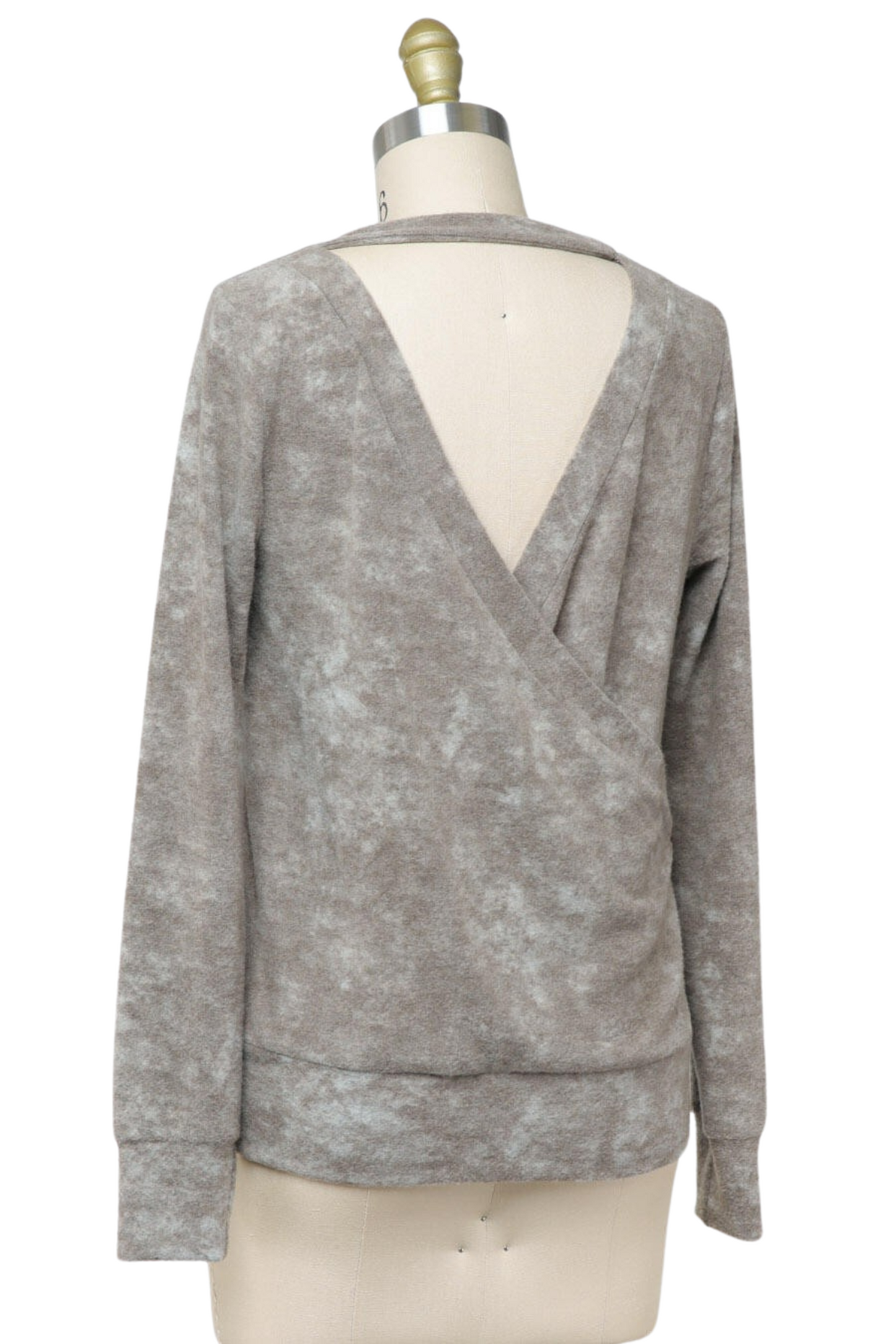 Surplus Tie Long Sleeve Ribbed Dress