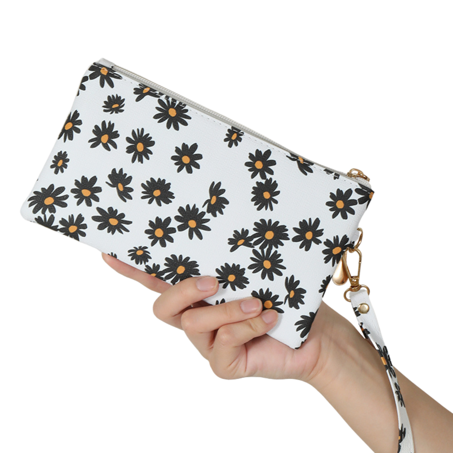 Daisy Print Wristlet