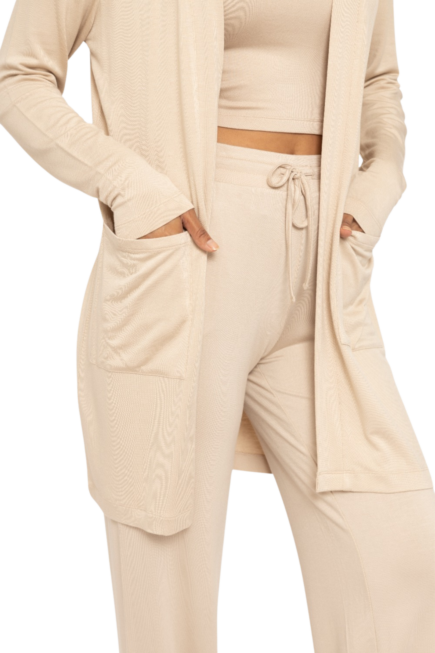 Open Front Terry Cardigan