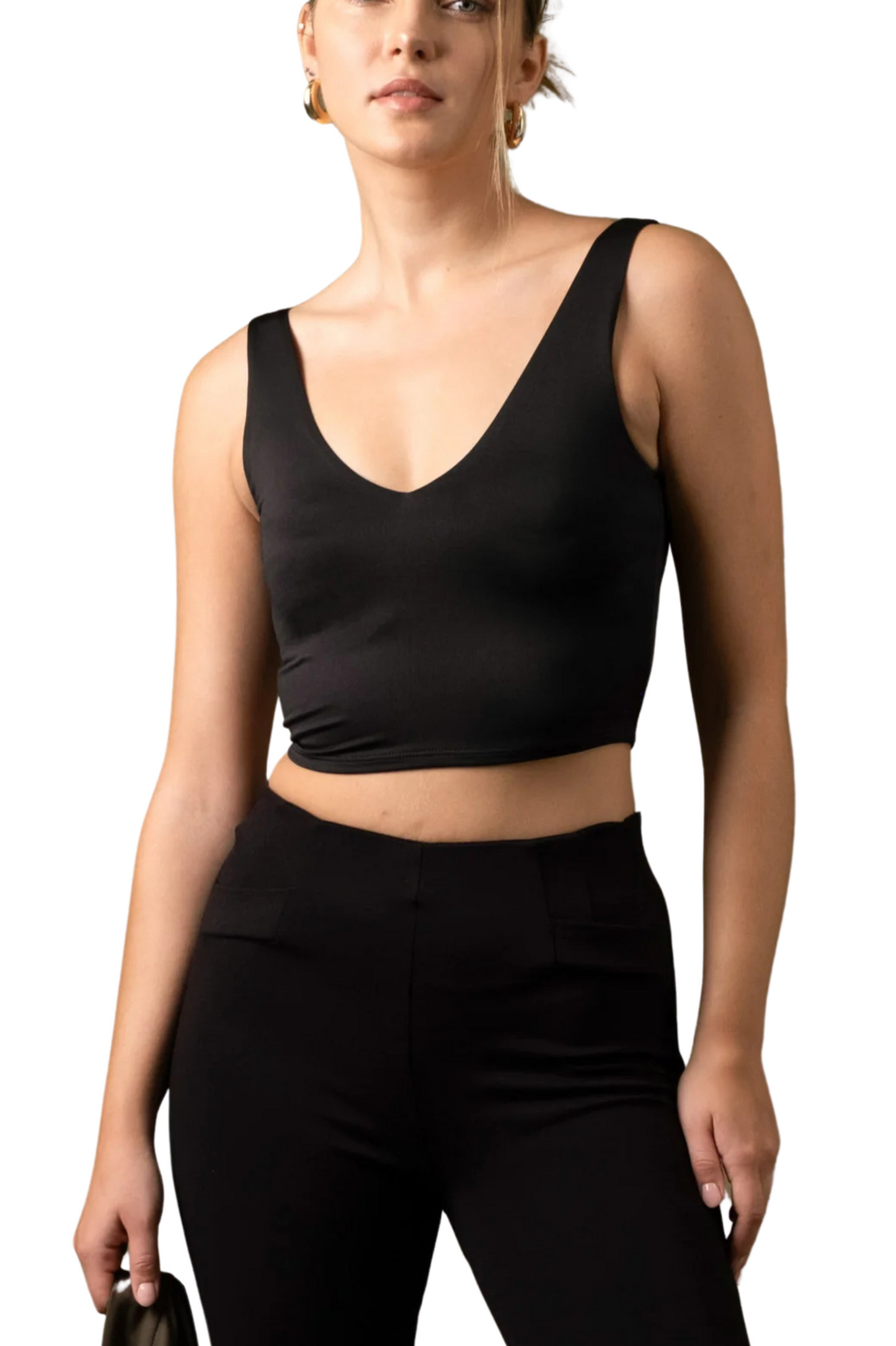 Reversible V Neck Crop Top