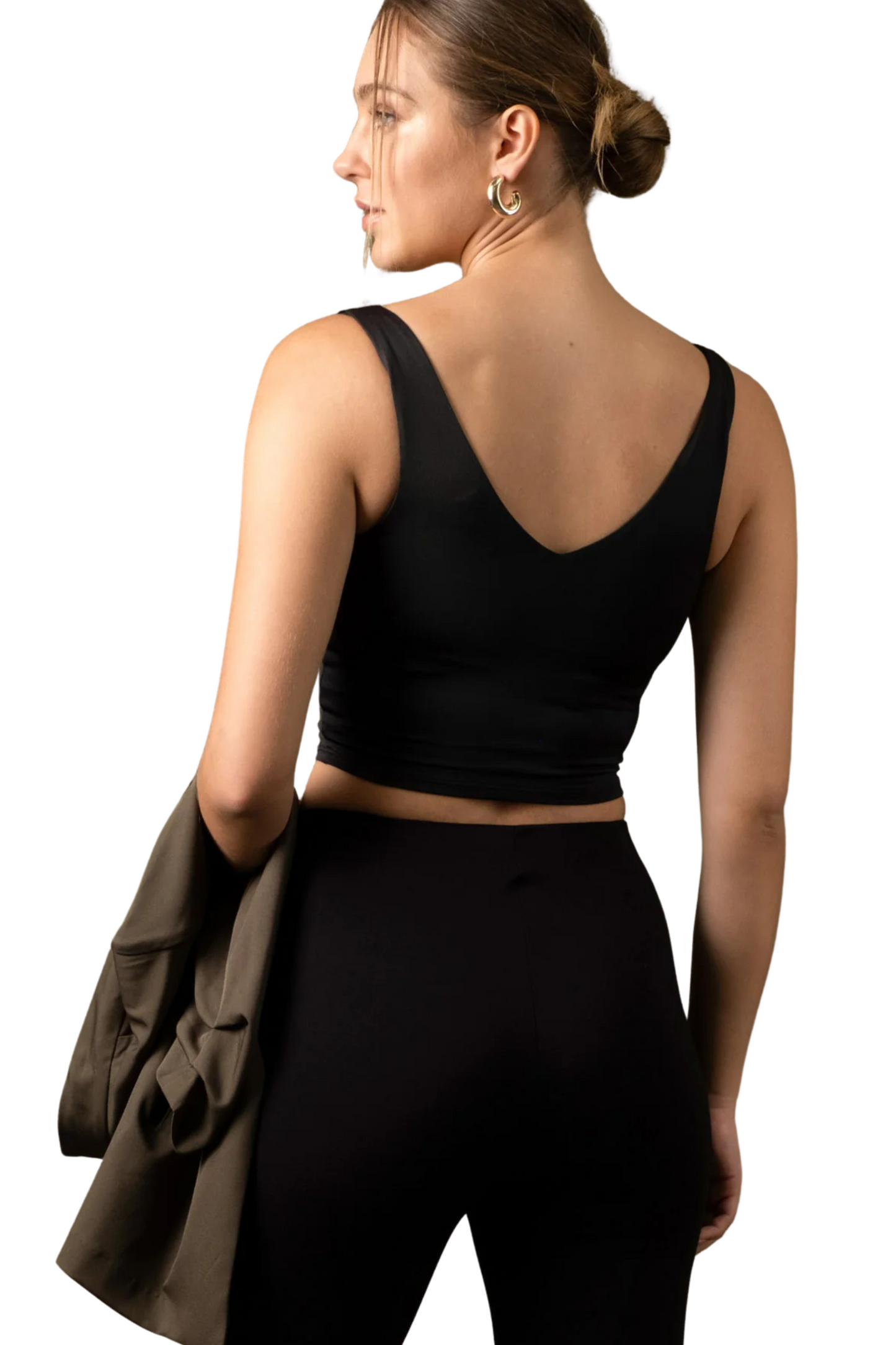 Reversible V Neck Crop Top