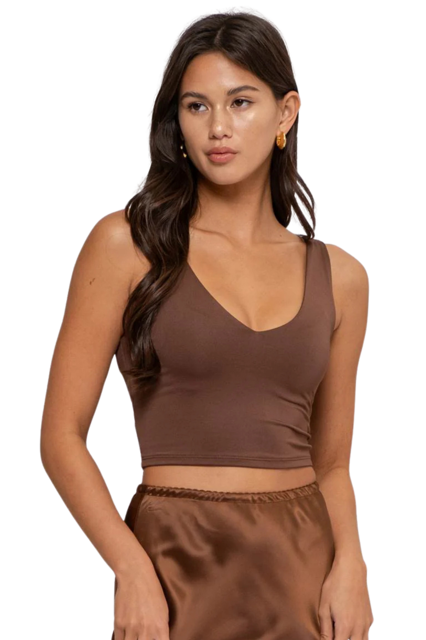 Reversible V Neck Crop Top