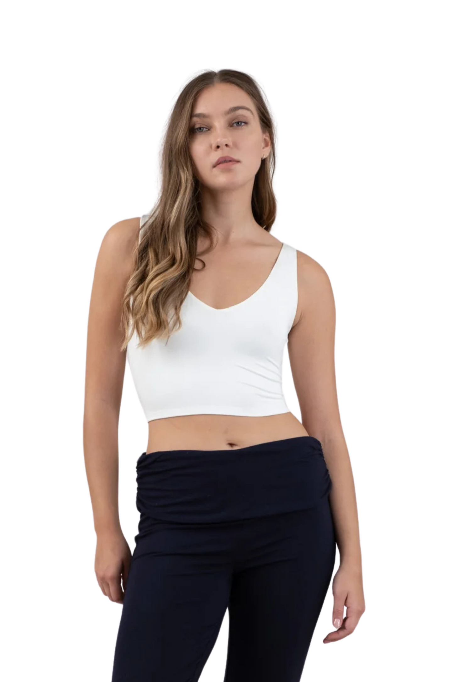 Reversible V Neck Crop Top