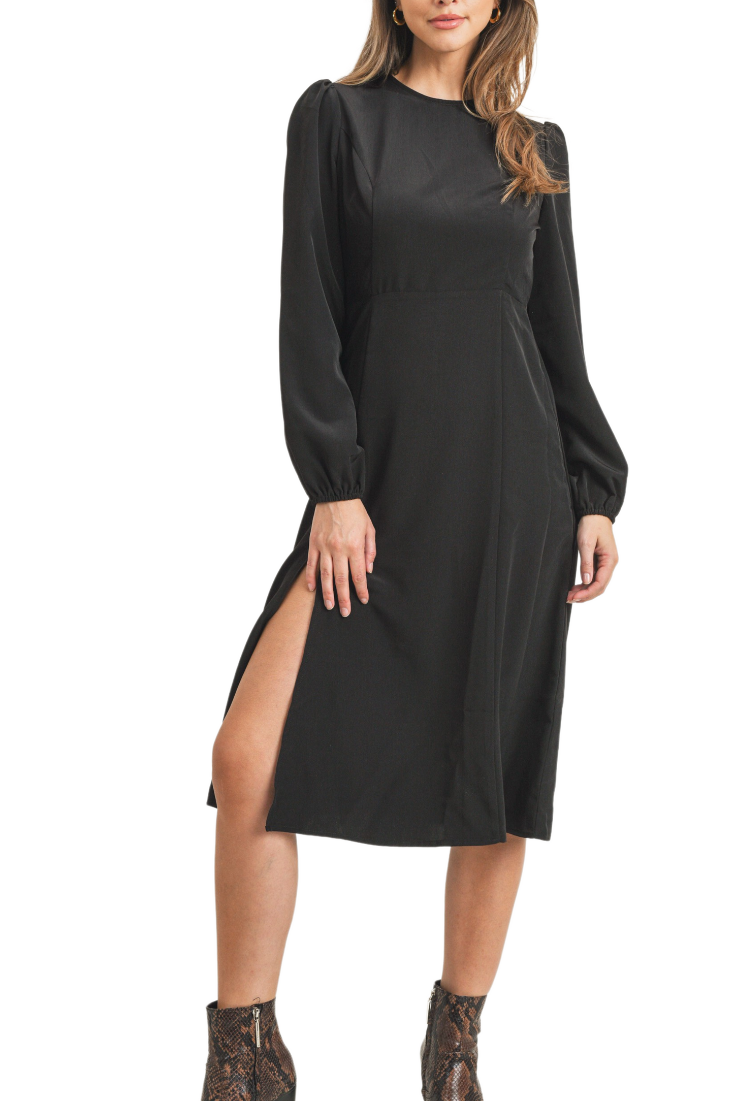 Midi Dress with Back Cut Out