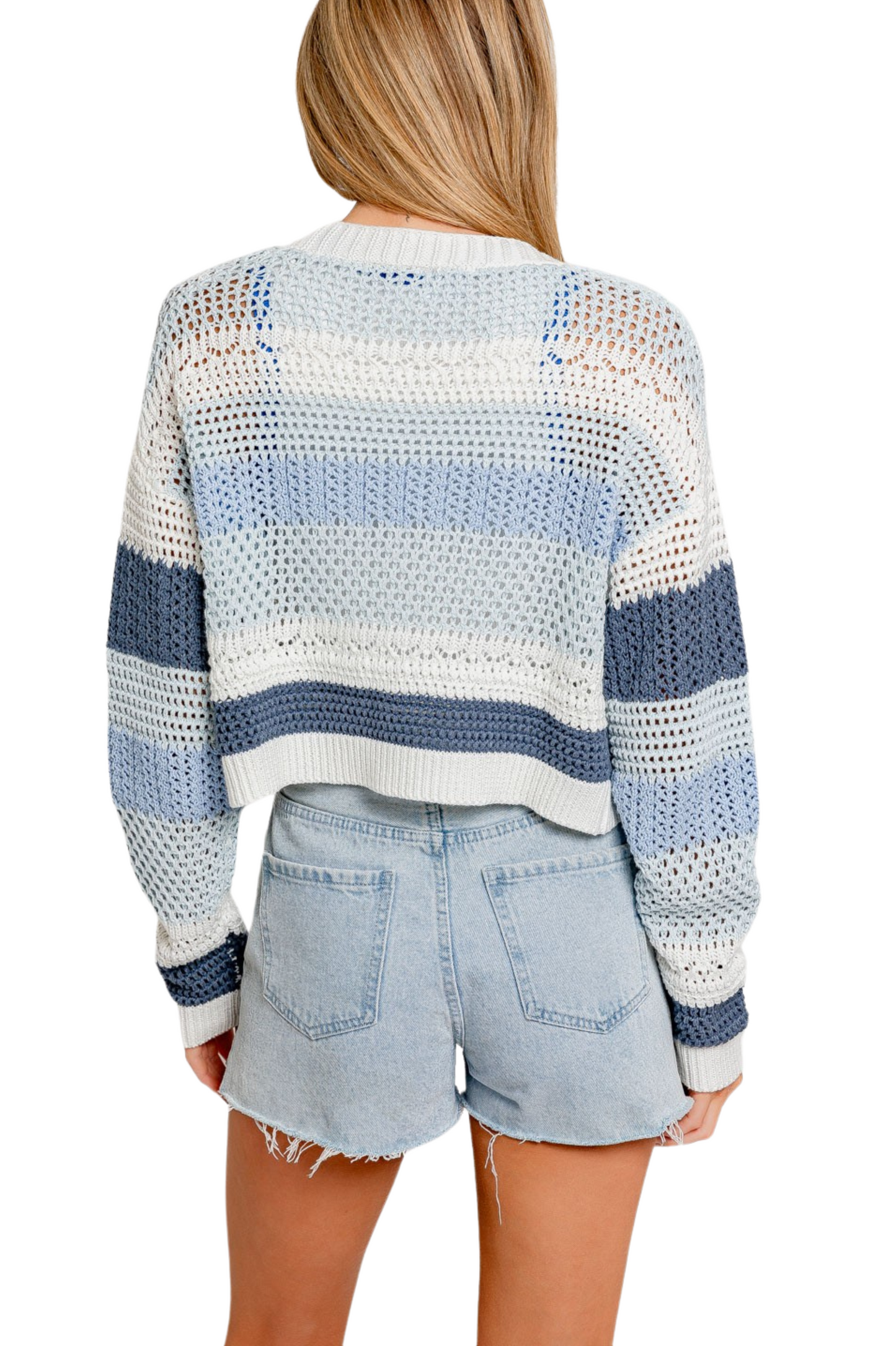 Open Knit Cropped Cardigan