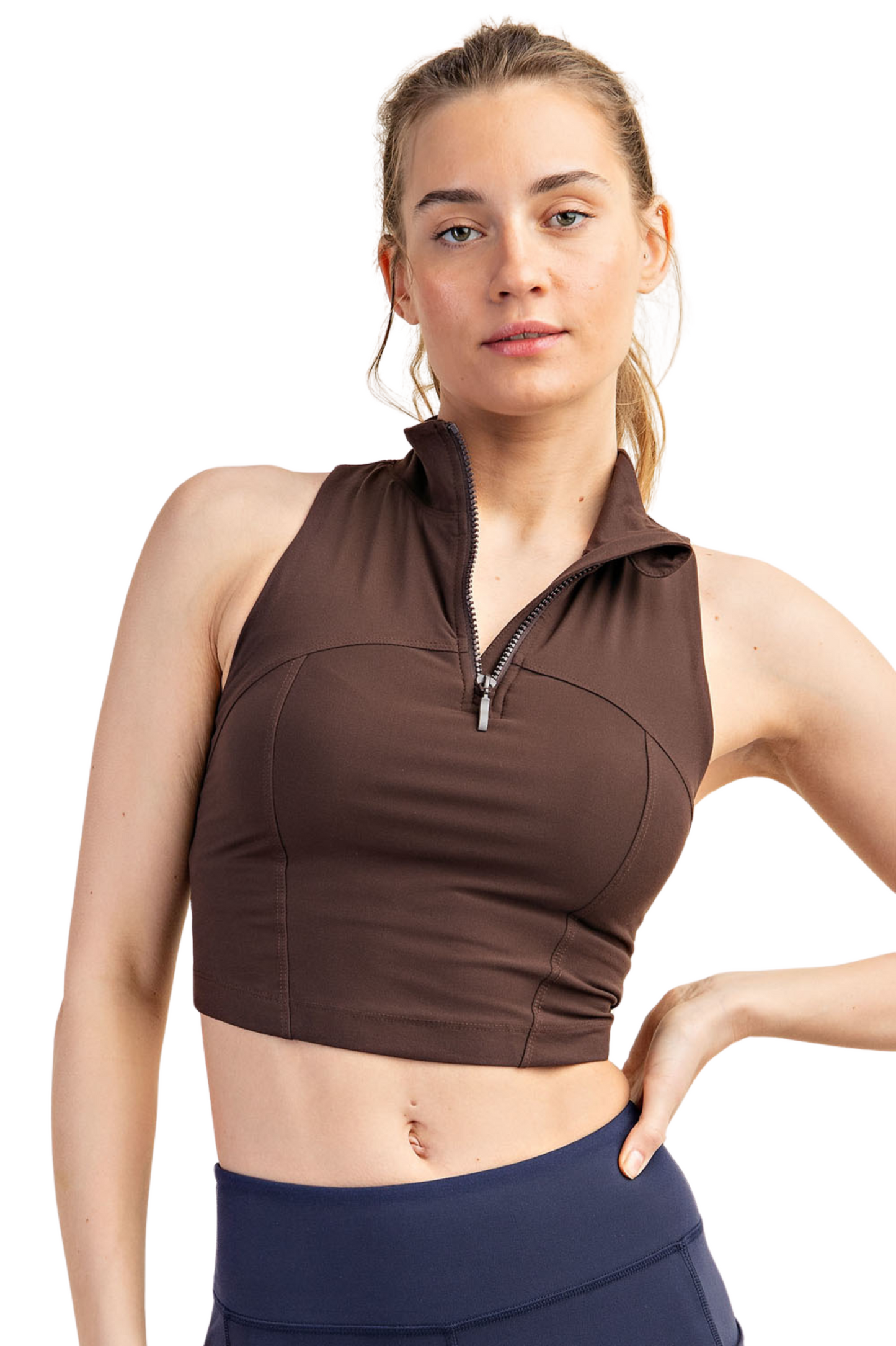 Butter Half Zip Cropped Tank