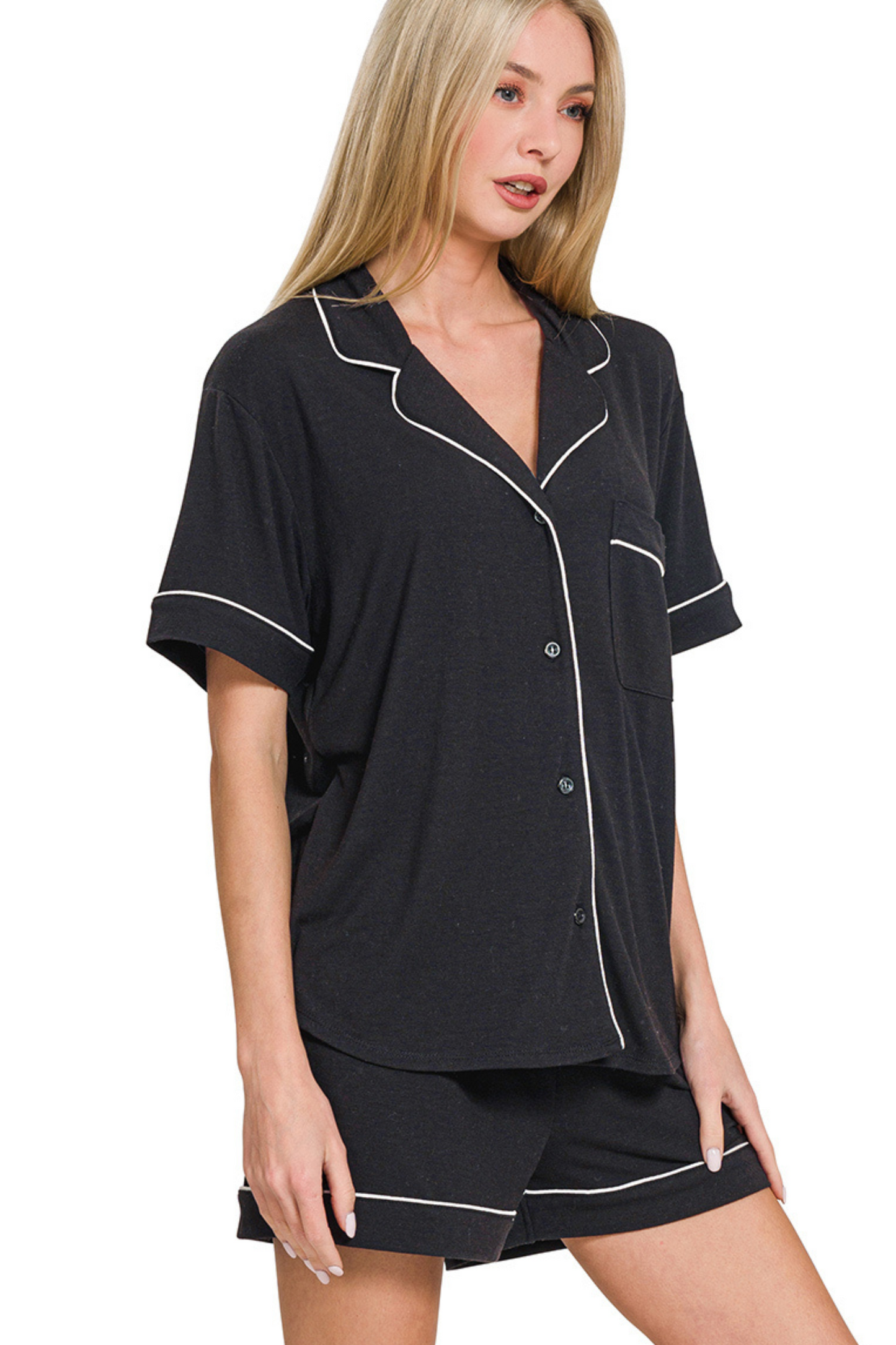 Crazy Comfy Soft Pajama Short Sleeve Set with Shorts