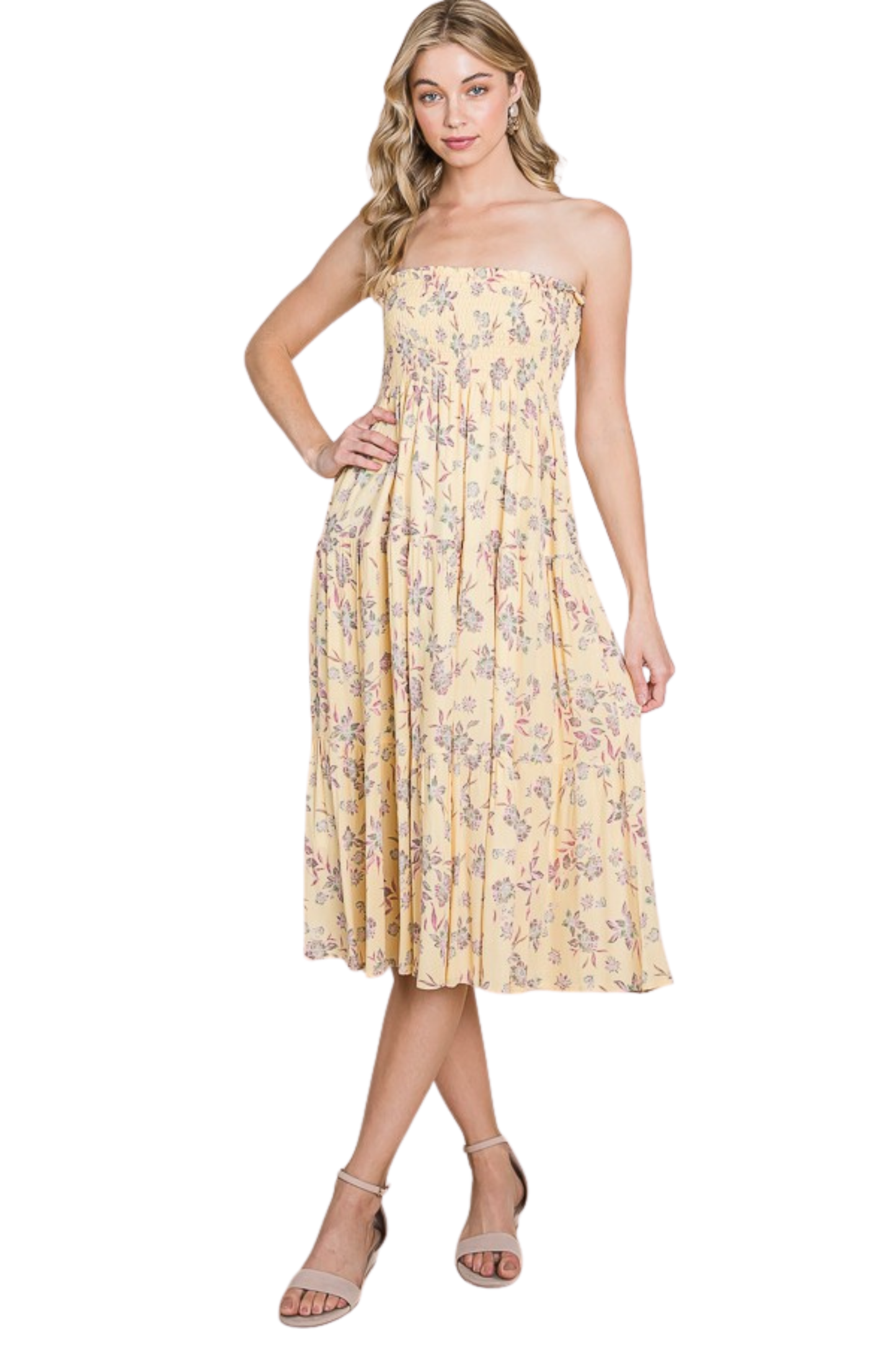 Floral Maxi Skirt or Dress with Smocking