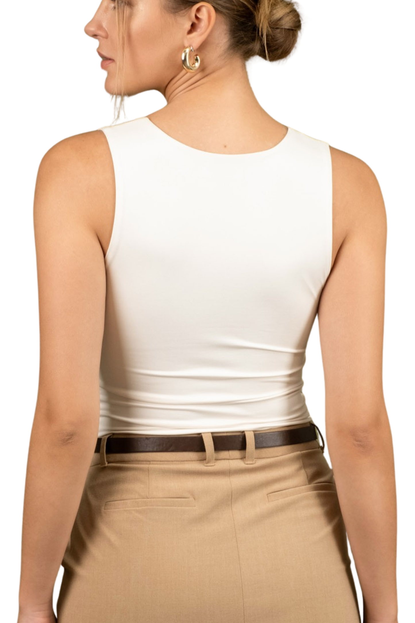 Reversible Scoop Neck Sleeveless Knit Tank Top