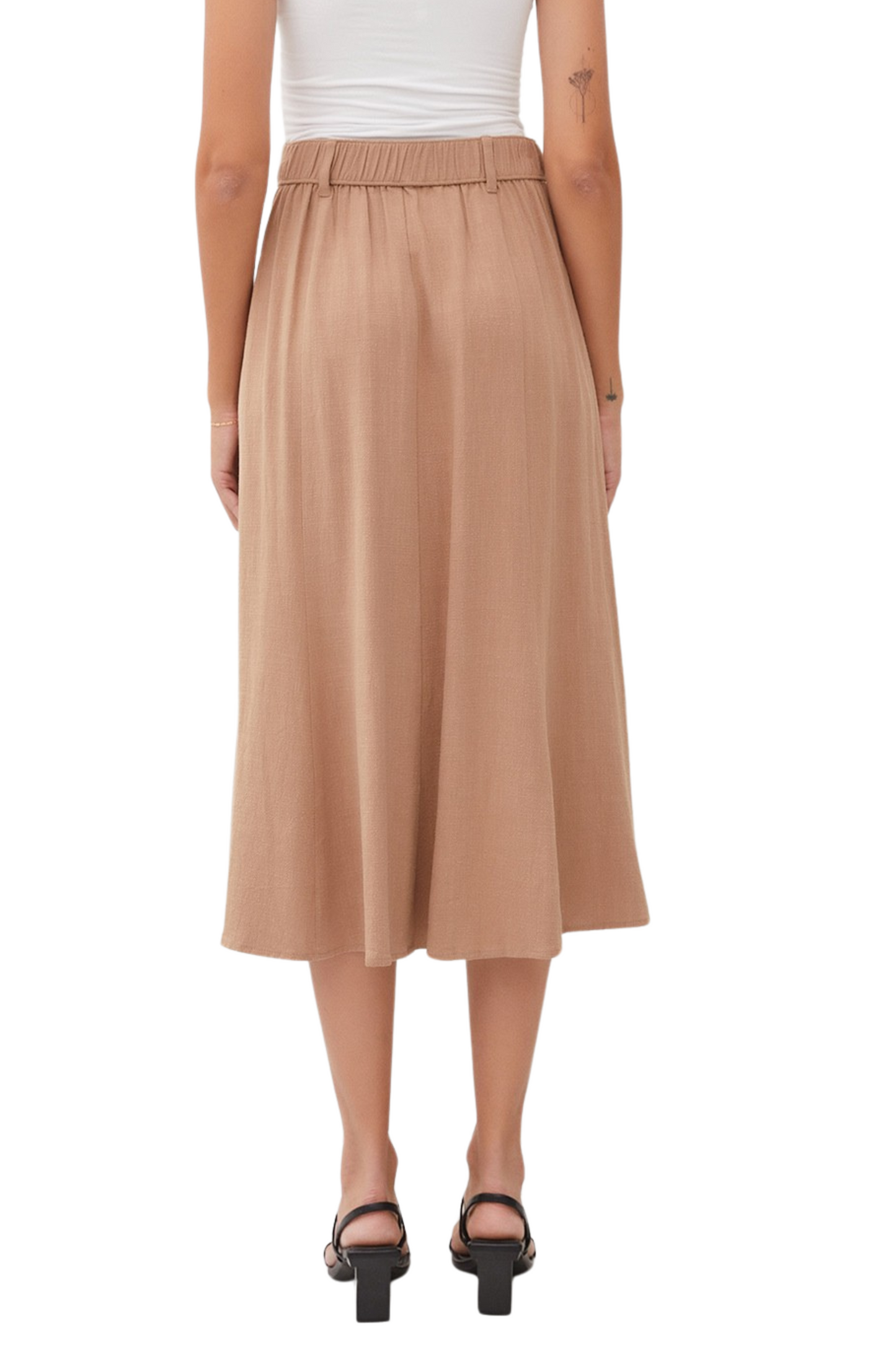 Flowy Midi Skirt with Belt Loops