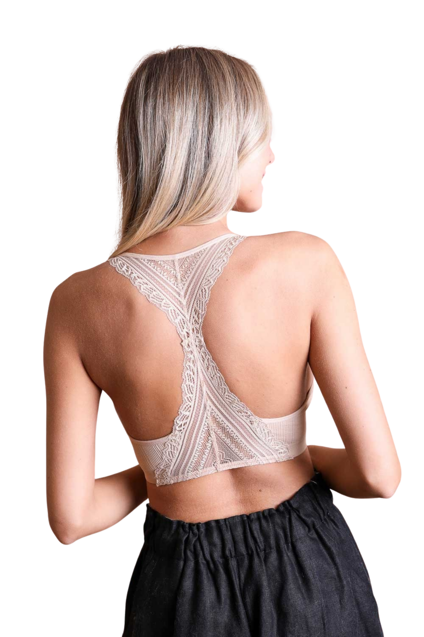 Seamless Front Lace Racerback Bralette