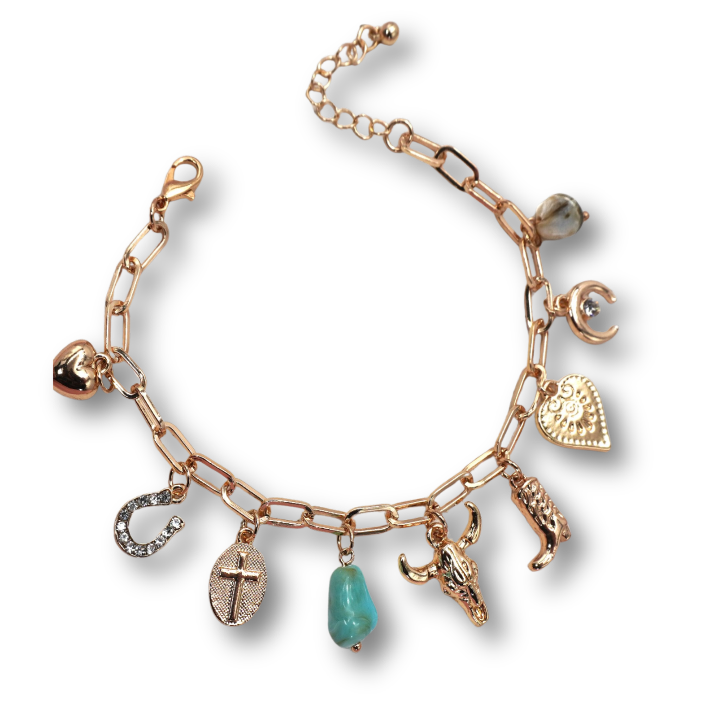Western Cowgirl Station Charm Bracelet