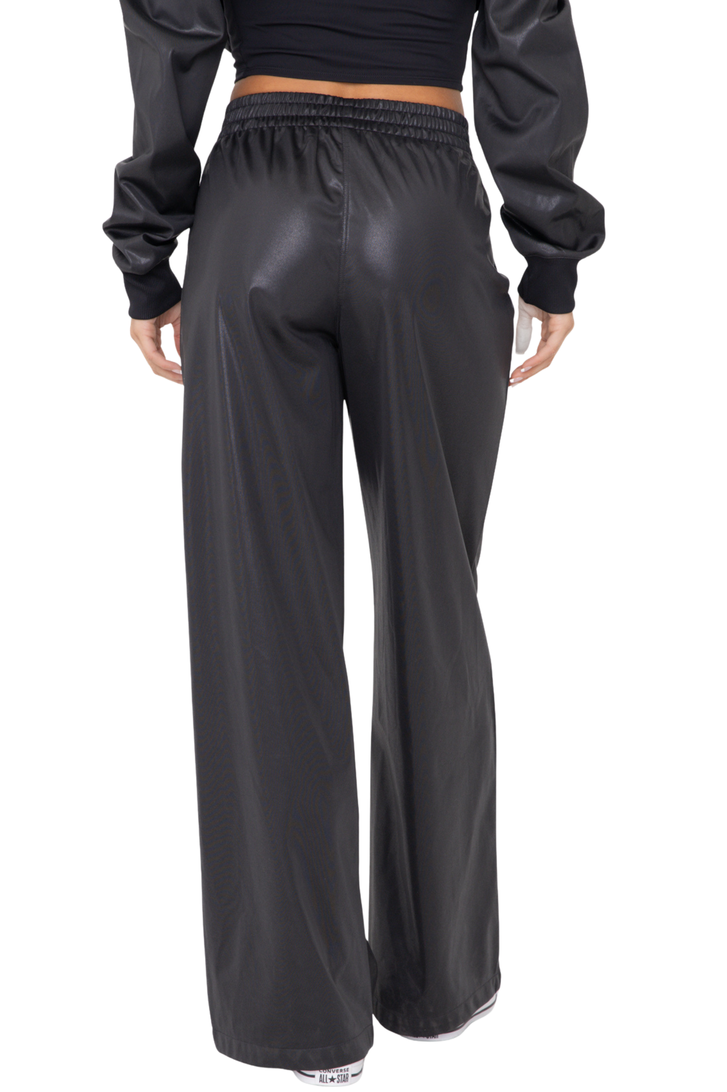 Glossy Wide Leg Flare Pants