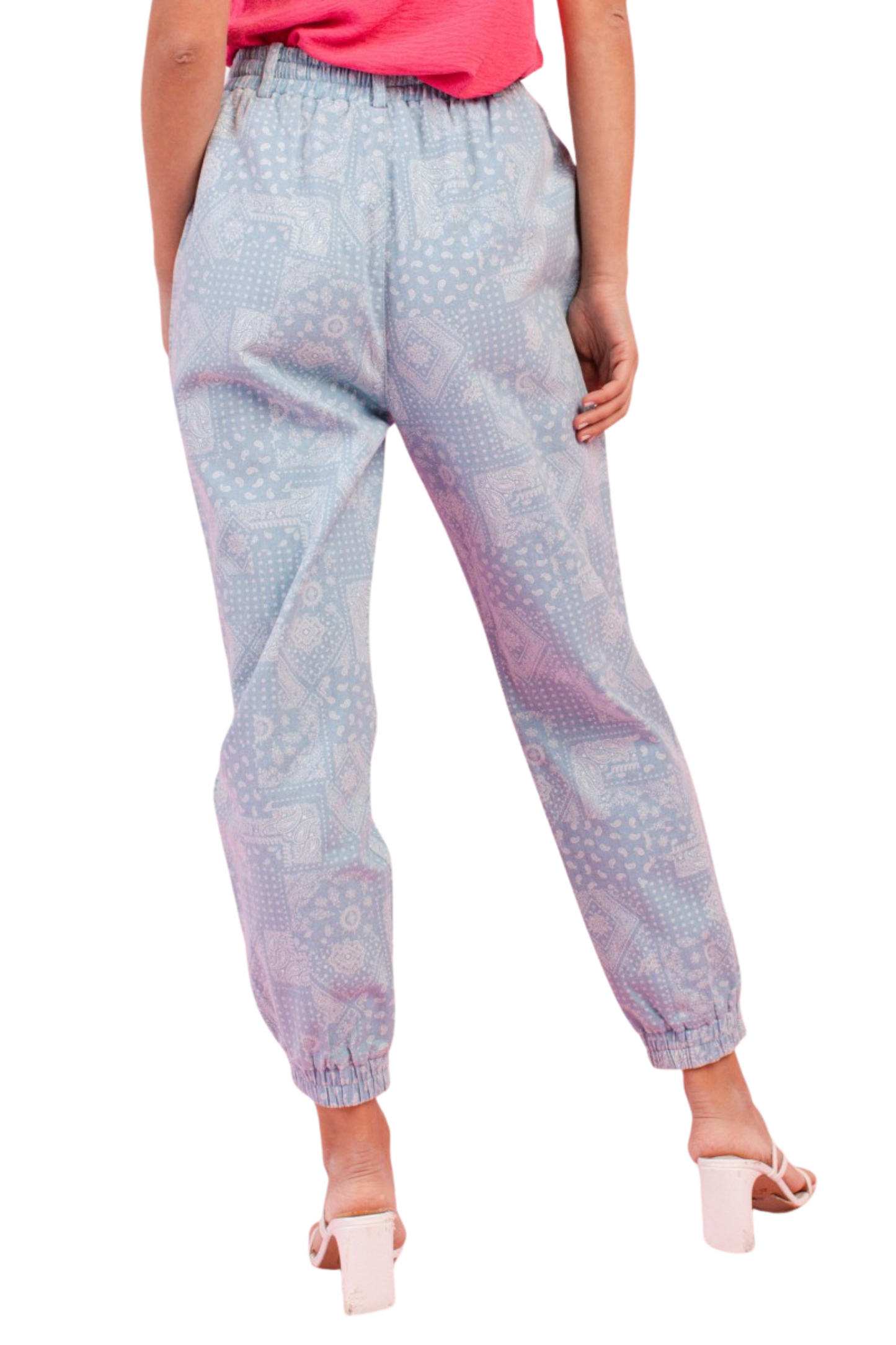 Washed Paisley Print Joggers