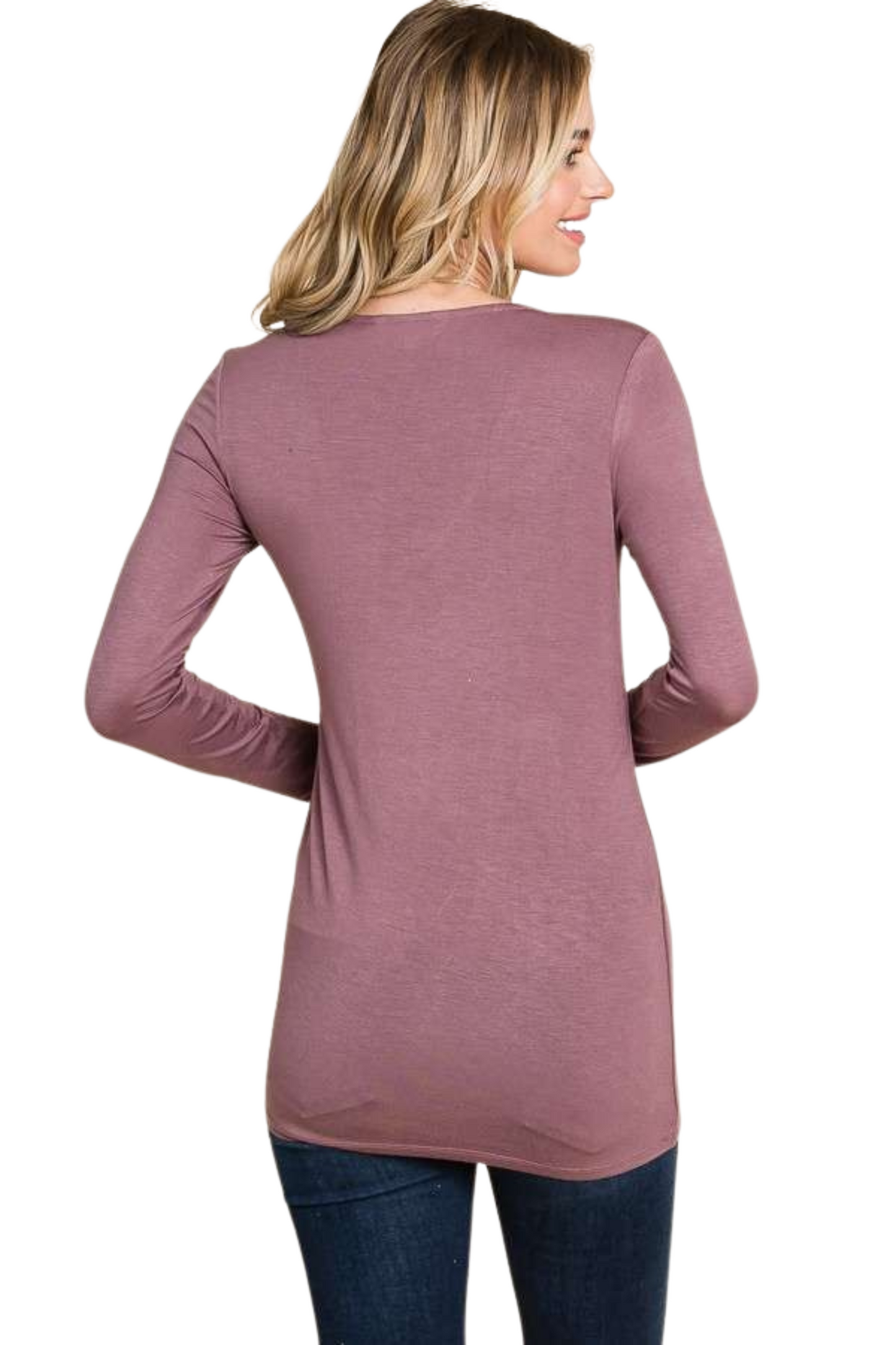 Double Layered Bodice Long Sleeve Top