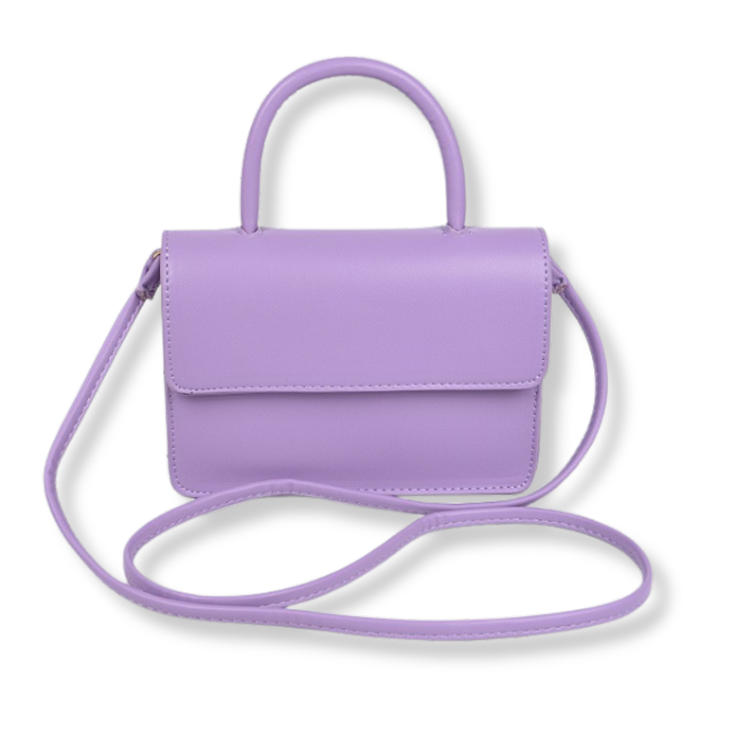 Faux Leather Shoulder Strap Bag with Snap Closure