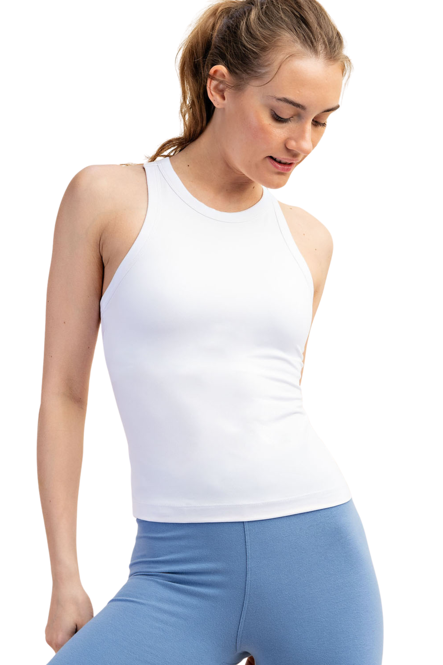Butter Sleevless Racerback Top with Built In Bra