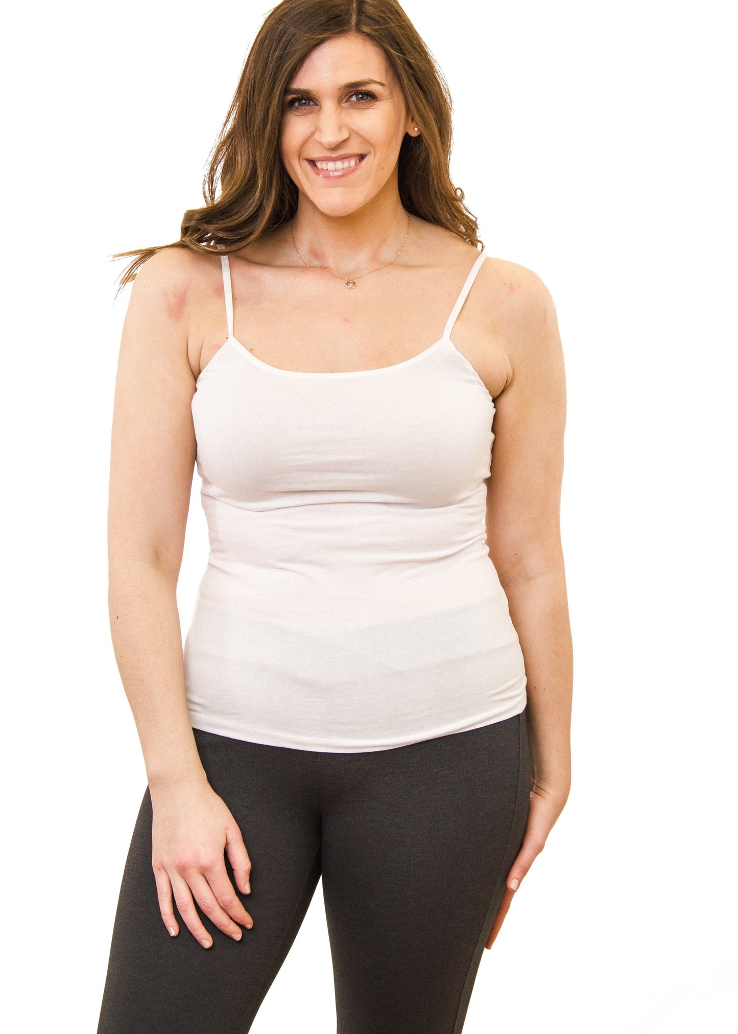 ladies white basic camisole