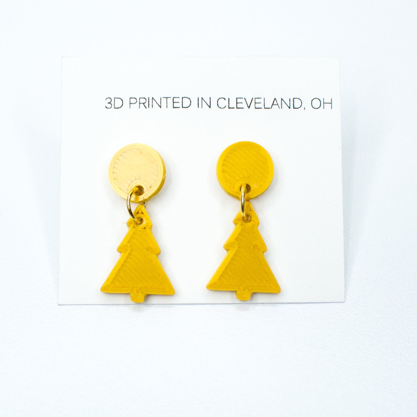3D Printed Christmas Tree Earrings