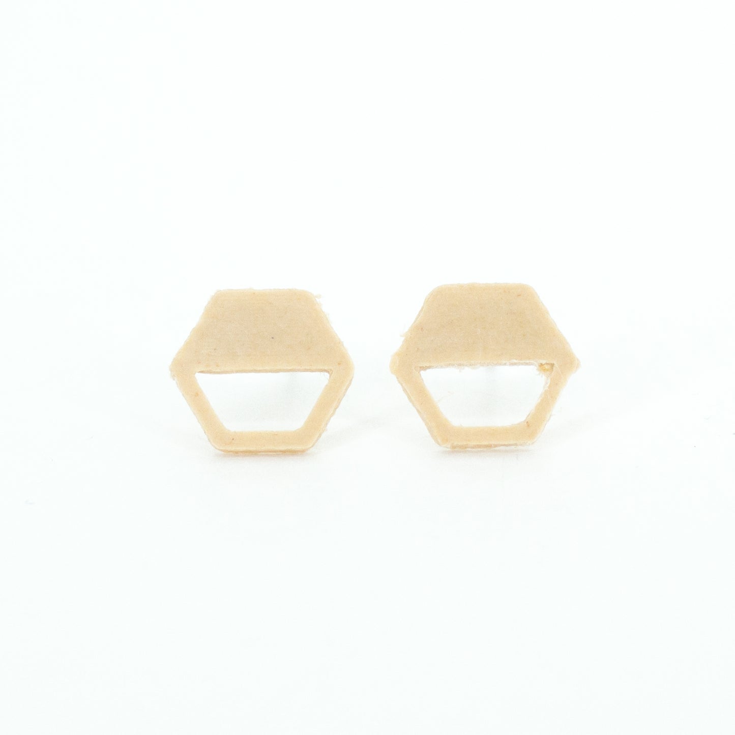 natural hexagon earring