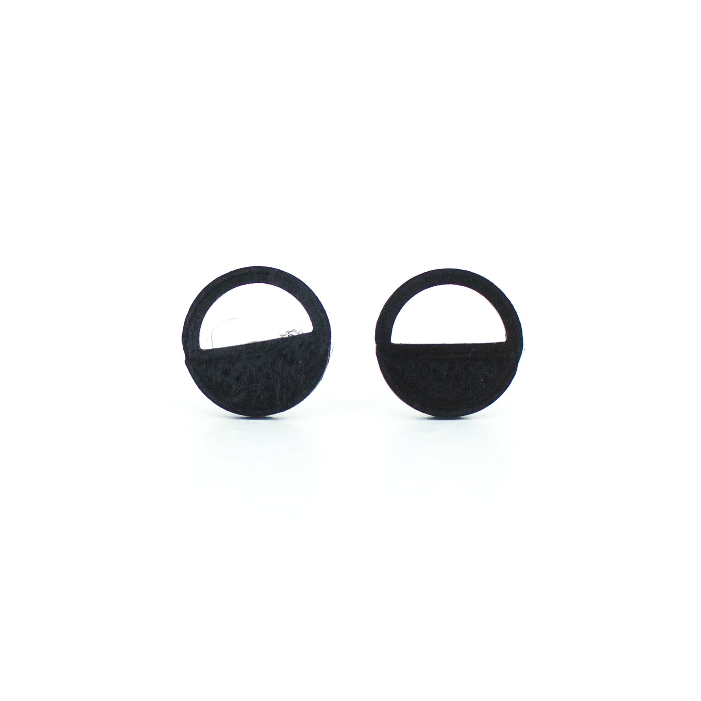 black round stud earring