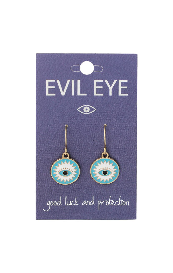 Enamel Evil Eye Dangle Earrings