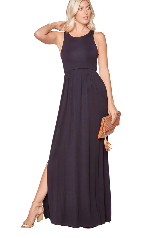 Classic Racerback Maxi Dress with Side Slits