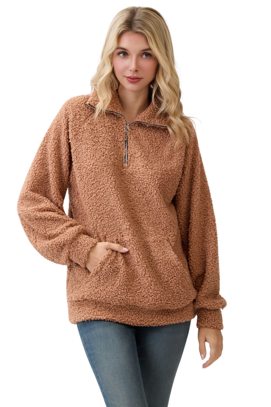 Cozy Sherpa Half-Zip Pullover