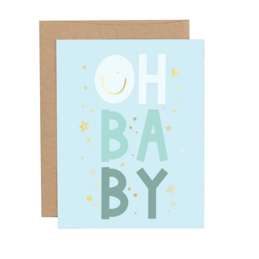 Oh Baby Blue Boy Greeting Card