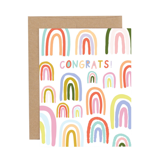Congrats Rainbows Greeting Card