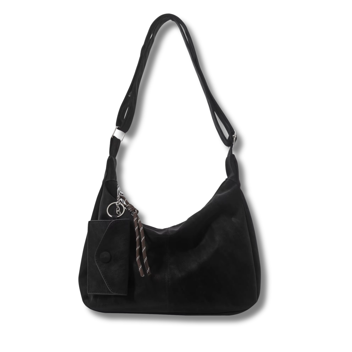 Carry All Slouchy Shoulder Bag with Coin Purse Keychain