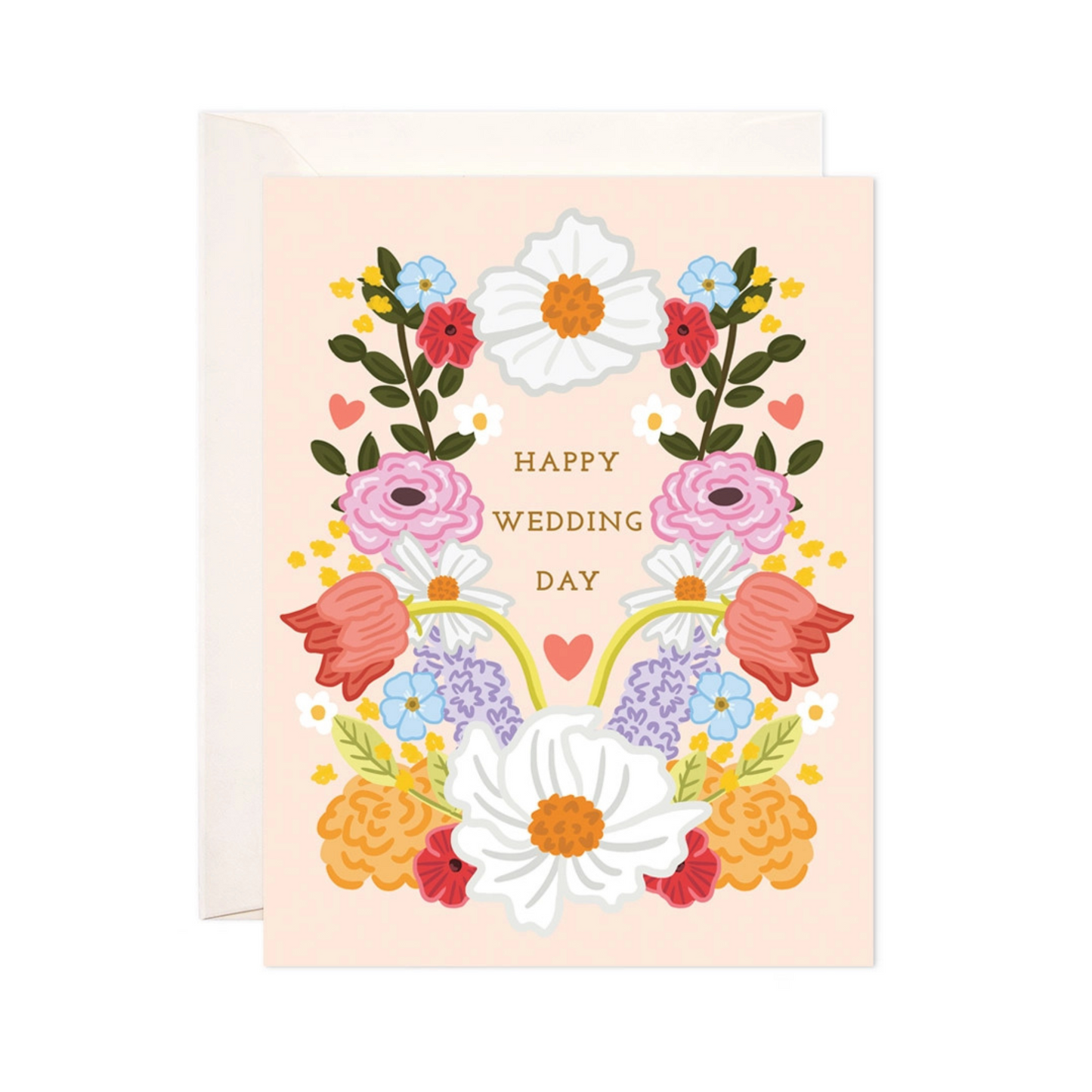Happy Wedding Day Floral Greeting Card