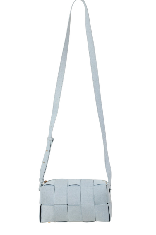 Denim Woven Shoulder Bag
